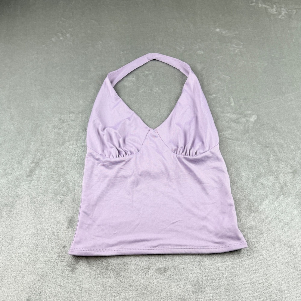 Rebellious Dreamer Purple Halter Neck Ruched Bust Tank Top Women's Medium